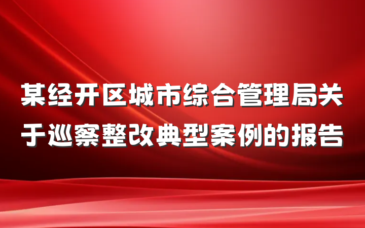某经开区城市综合管理局关于巡察整改典型案例的报告