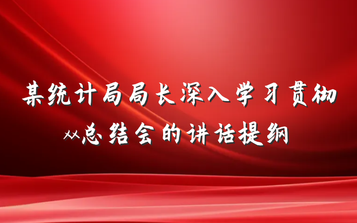 某统计局局长深入学习贯彻xx总结会的讲话提纲