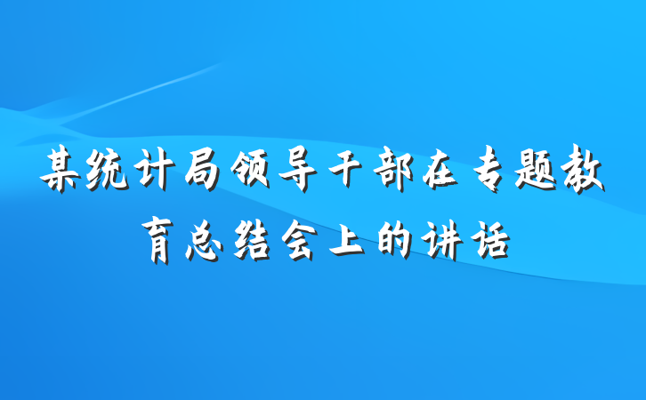 某统计局领导干部在专题教育总结会上的讲话