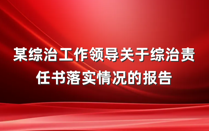 某综治工作领导关于综治责任书落实情况的报告