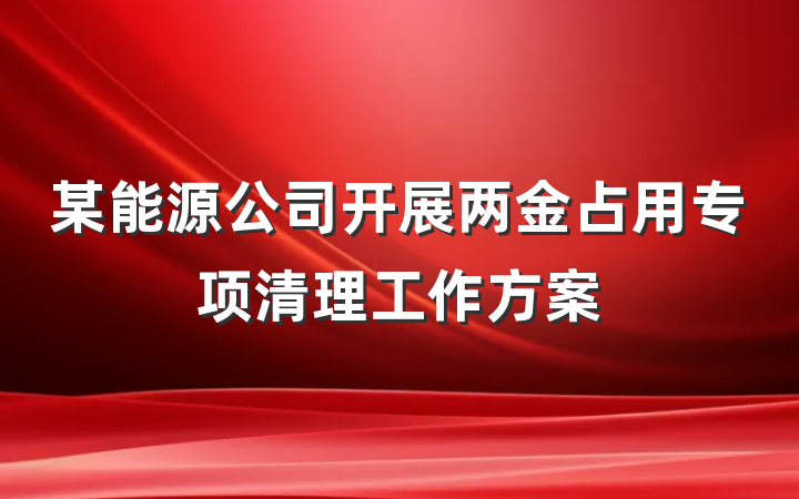 某能源公司开展两金占用专项清理工作方案