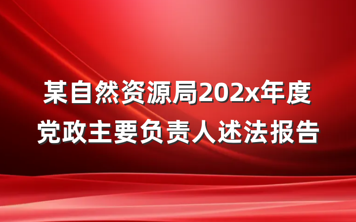 某自然资源局202x年度党政主要负责人述法报告