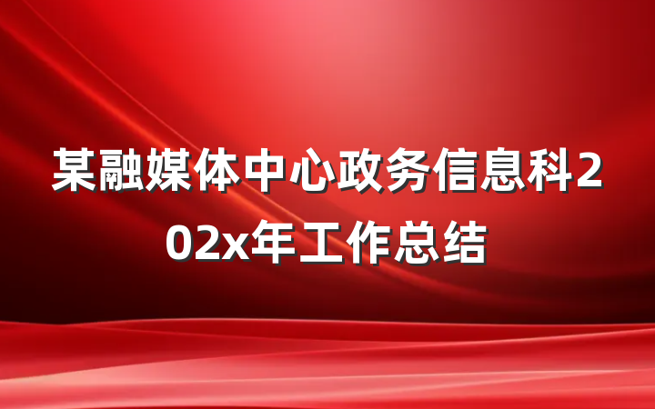 某融媒体中心政务信息科202x年工作总结