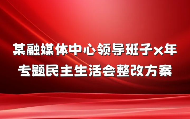 某融媒体中心领导班子x年专题民主生活会整改方案