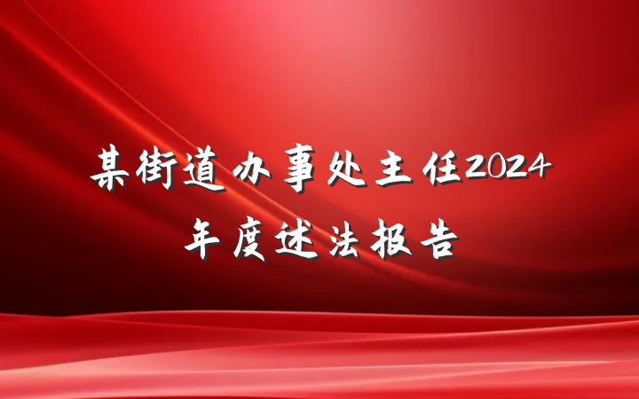 某街道办事处主任2024年度述法报告