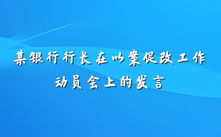 某银行行长在以案促改工作动员会上的发言