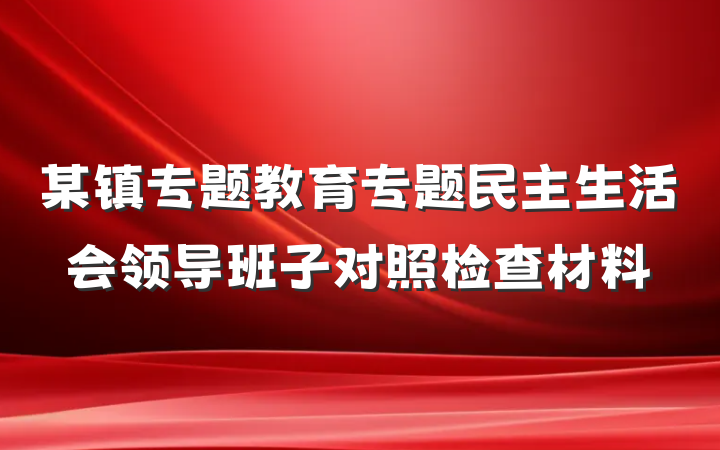 某镇专题教育专题民主生活会领导班子对照检查材料