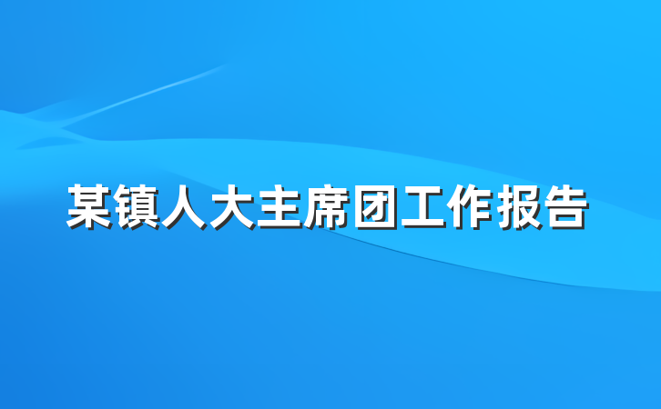 某镇人大主席团工作报告