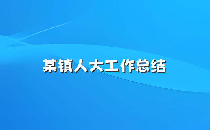 某镇人大工作总结
