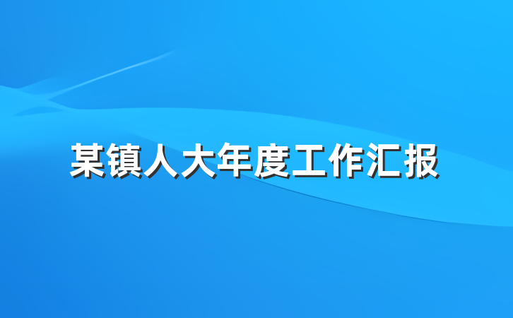 某镇人大年度工作汇报