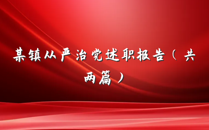 某镇从严治党述职报告（共两篇）