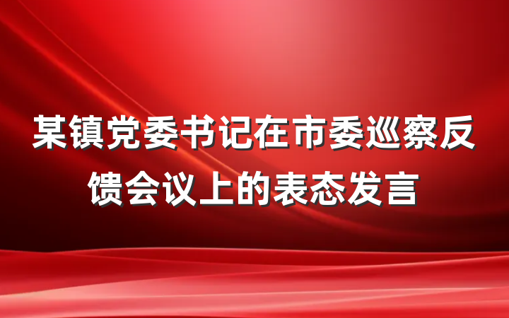 某镇党委书记在市委巡察反馈会议上的表态发言