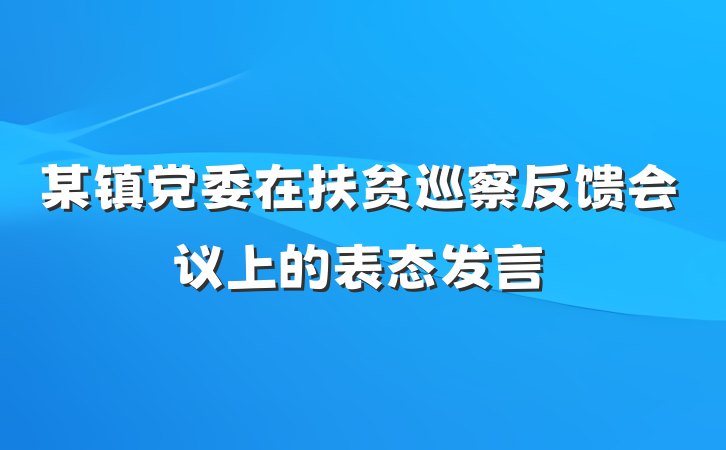 某镇党委在扶贫巡察反馈会议上的表态发言
