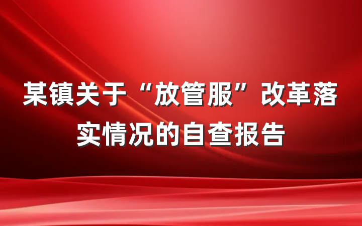 某镇关于“放管服”改革落实情况的自查报告