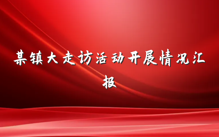 某镇大走访活动开展情况汇报