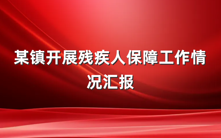 某镇开展残疾人保障工作情况汇报