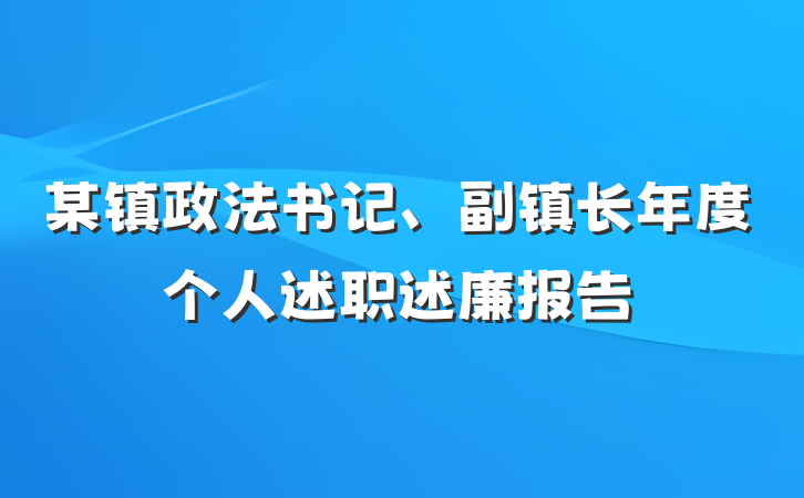 某镇政法书记、副镇长年度个人述职述廉报告