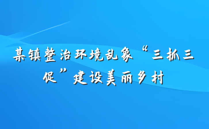某镇整治环境乱象“三抓三促”建设美丽乡村