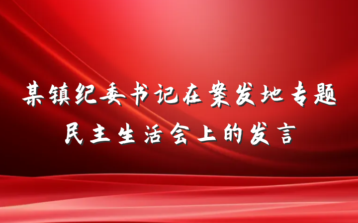 某镇纪委书记在案发地专题民主生活会上的发言