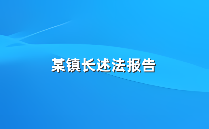 某镇长述法报告
