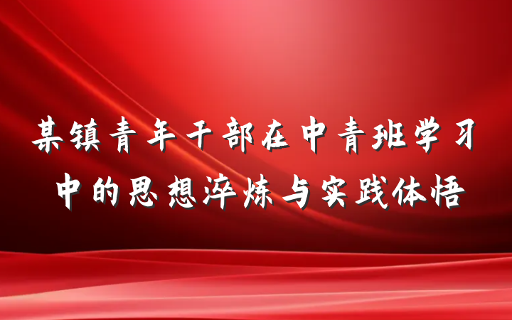 某镇青年干部在中青班学习中的思想淬炼与实践体悟