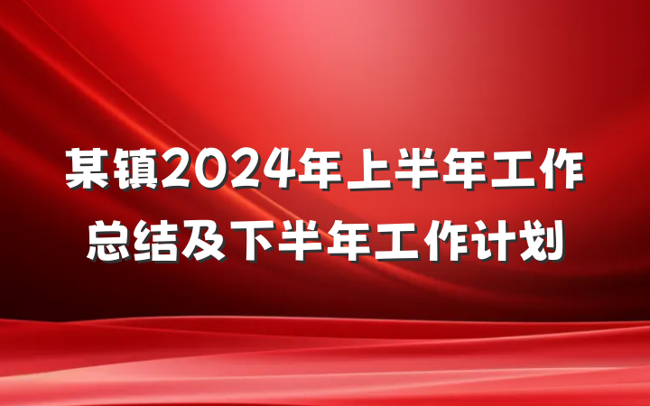 某镇2024年上半年工作总结及下半年工作计划