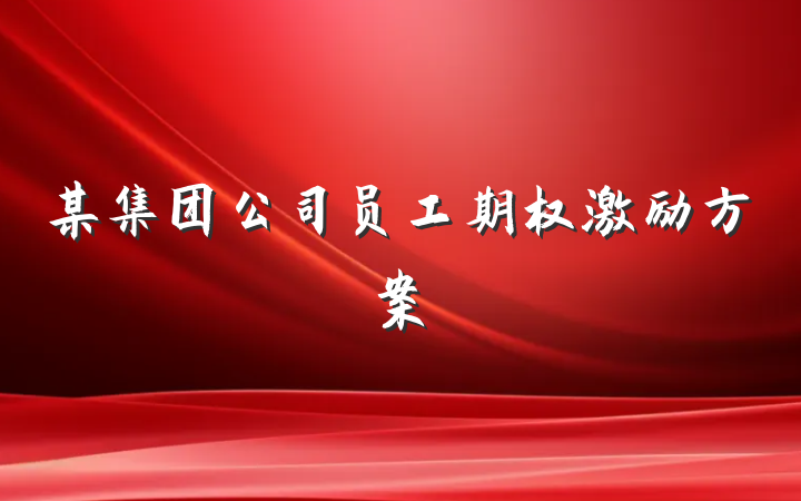 某集团公司员工期权激励方案