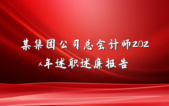 某集团公司总会计师202x年述职述廉报告