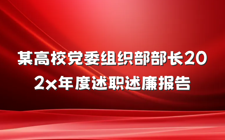 某高校党委组织部部长202x年度述职述廉报告