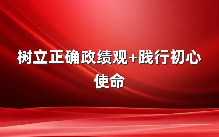 树立正确政绩观 践行初心使命