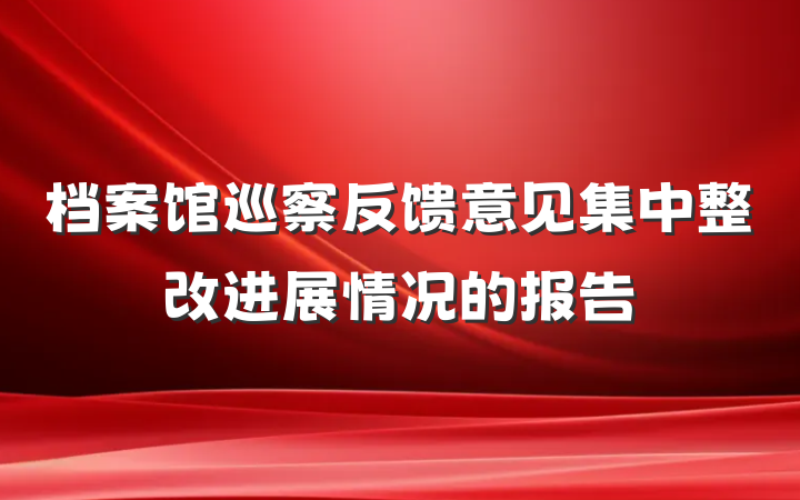 档案馆巡察反馈意见集中整改进展情况的报告