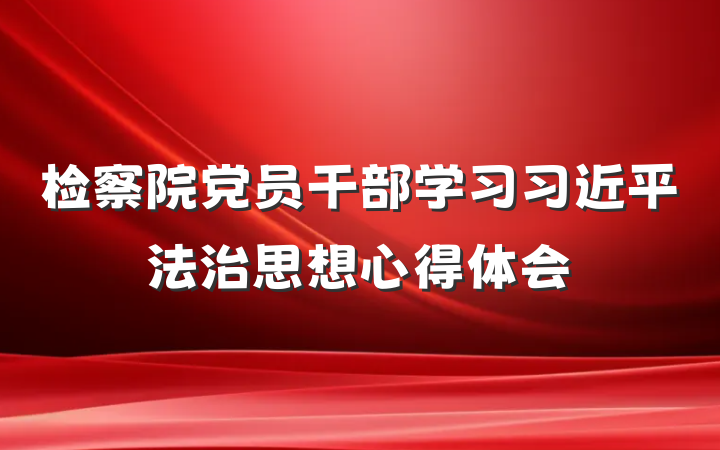 检察院党员干部学习习近平法治思想心得体会