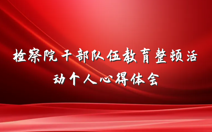 检察院干部队伍教育整顿活动个人心得体会