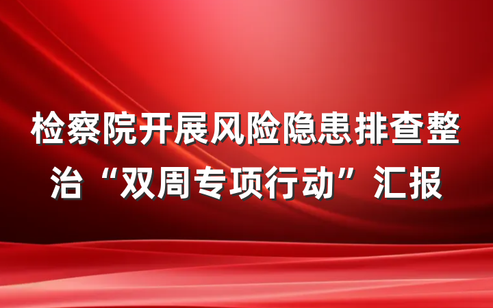 检察院开展风险隐患排查整治“双周专项行动”汇报