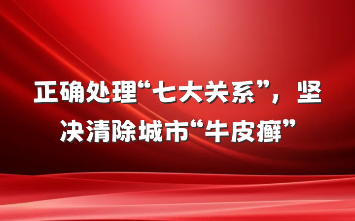 正确处理“七大关系”，坚决清除城市“牛皮癣”