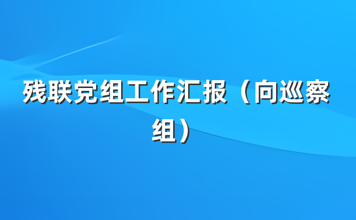 残联党组工作汇报（向巡察组）