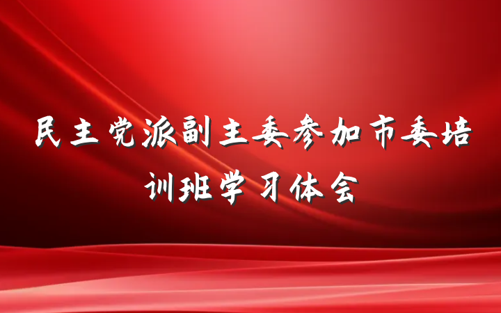 民主党派副主委参加市委培训班学习体会