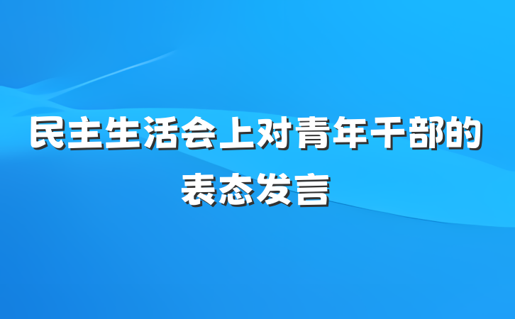 民主生活会上对青年干部的表态发言