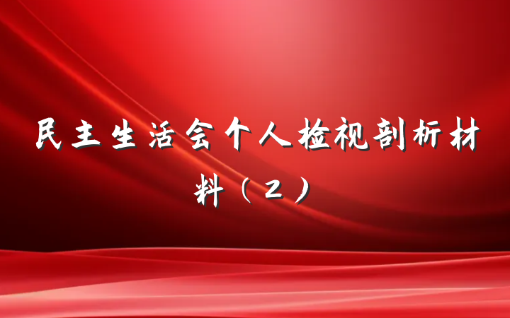 民主生活会个人检视剖析材料(2)