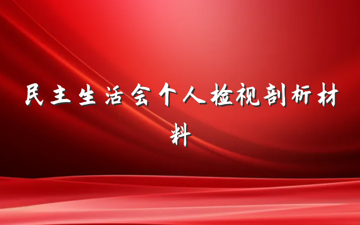 民主生活会个人检视剖析材料