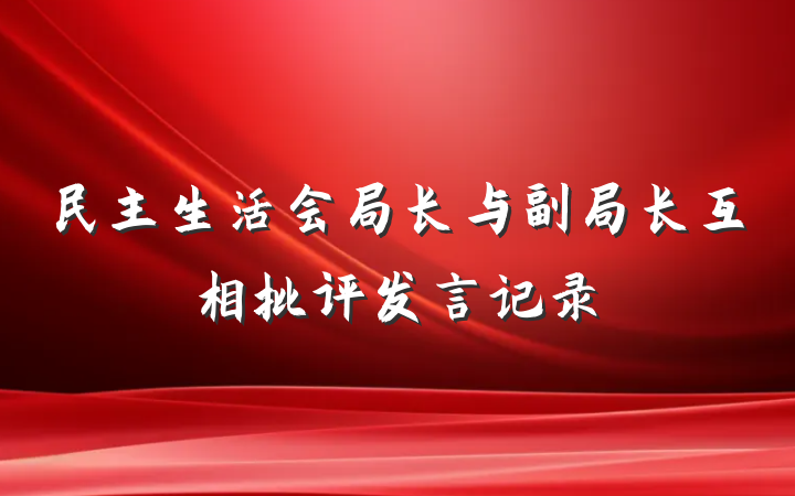 民主生活会局长与副局长互相批评发言记录