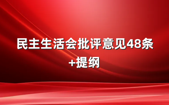 民主生活会批评意见48条 提纲