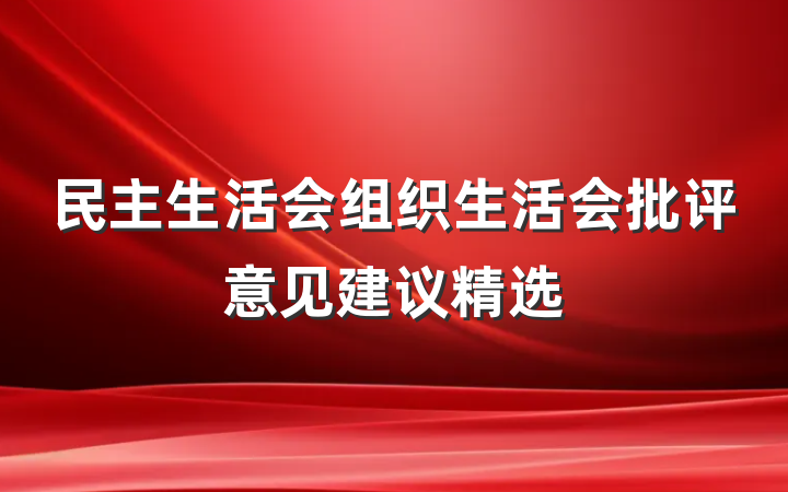 民主生活会组织生活会批评意见建议精选