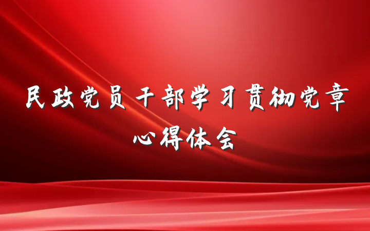 民政党员干部学习贯彻党章心得体会