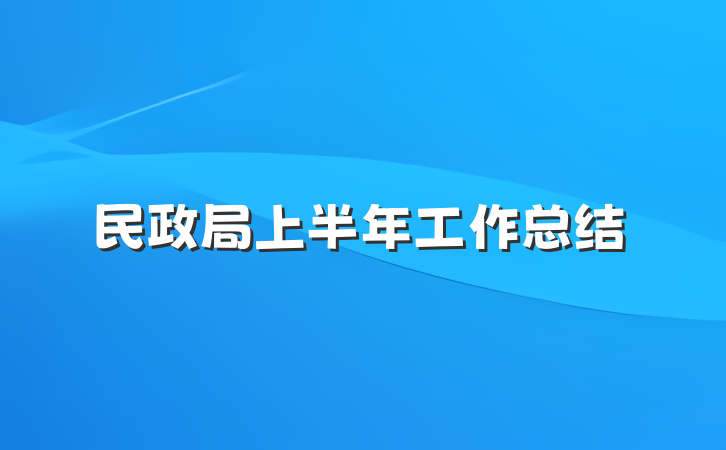 民政局上半年工作总结