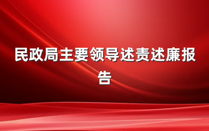 民政局主要领导述责述廉报告