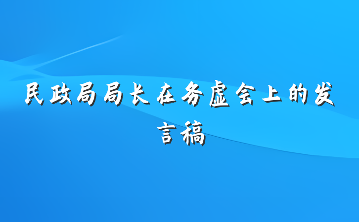 民政局局长在务虚会上的发言稿