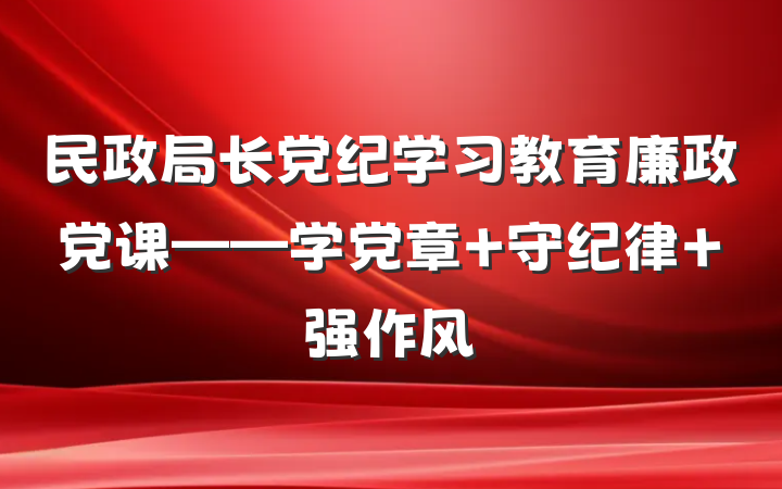 民政局长党纪学习教育廉政党课——学党章 守纪律 强作风