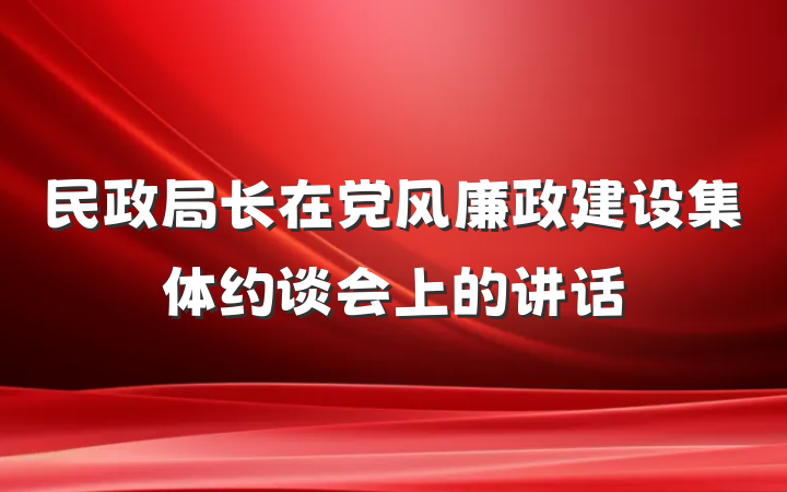 民政局长在党风廉政建设集体约谈会上的讲话