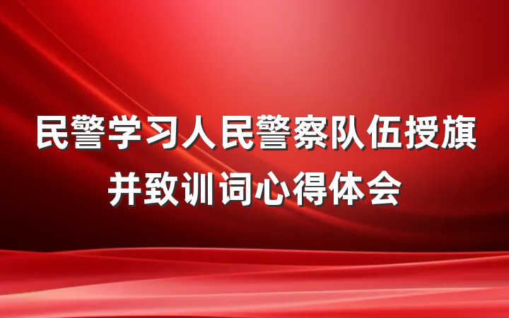 民警学习人民警察队伍授旗并致训词心得体会